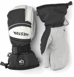 Hestra Army Leather Coach Czone 3-finger - Charcoal & Black