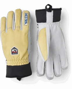 Hestra Army Leather Wool Terry 5-finger - Natural Brown & Natural Grey