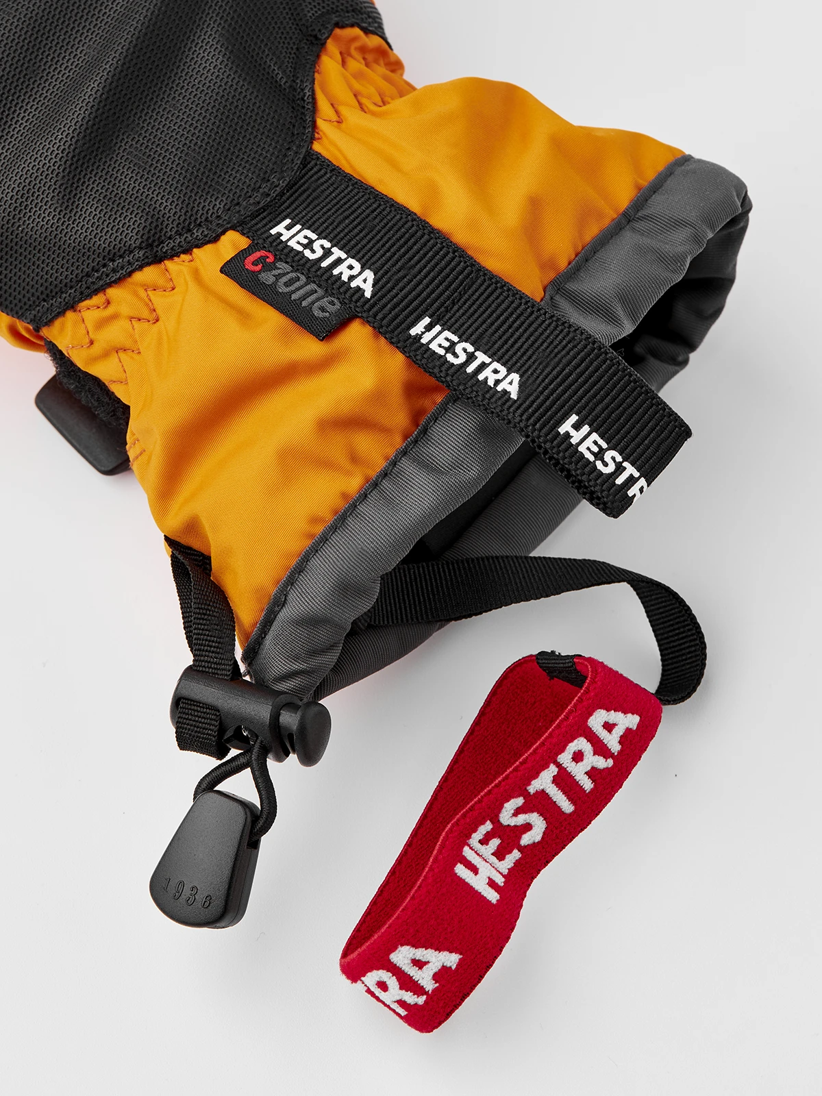 Hestra Gauntlet CZone Jr. 3-finger - Orange & Graphite 6 Hestra Gauntlet CZone Jr. 3-finger - Orange & Graphite - Image 6