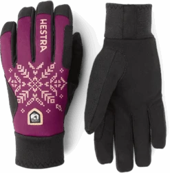 Hestra Women´s XC Primaloft 5-finger - Bordeaux Print