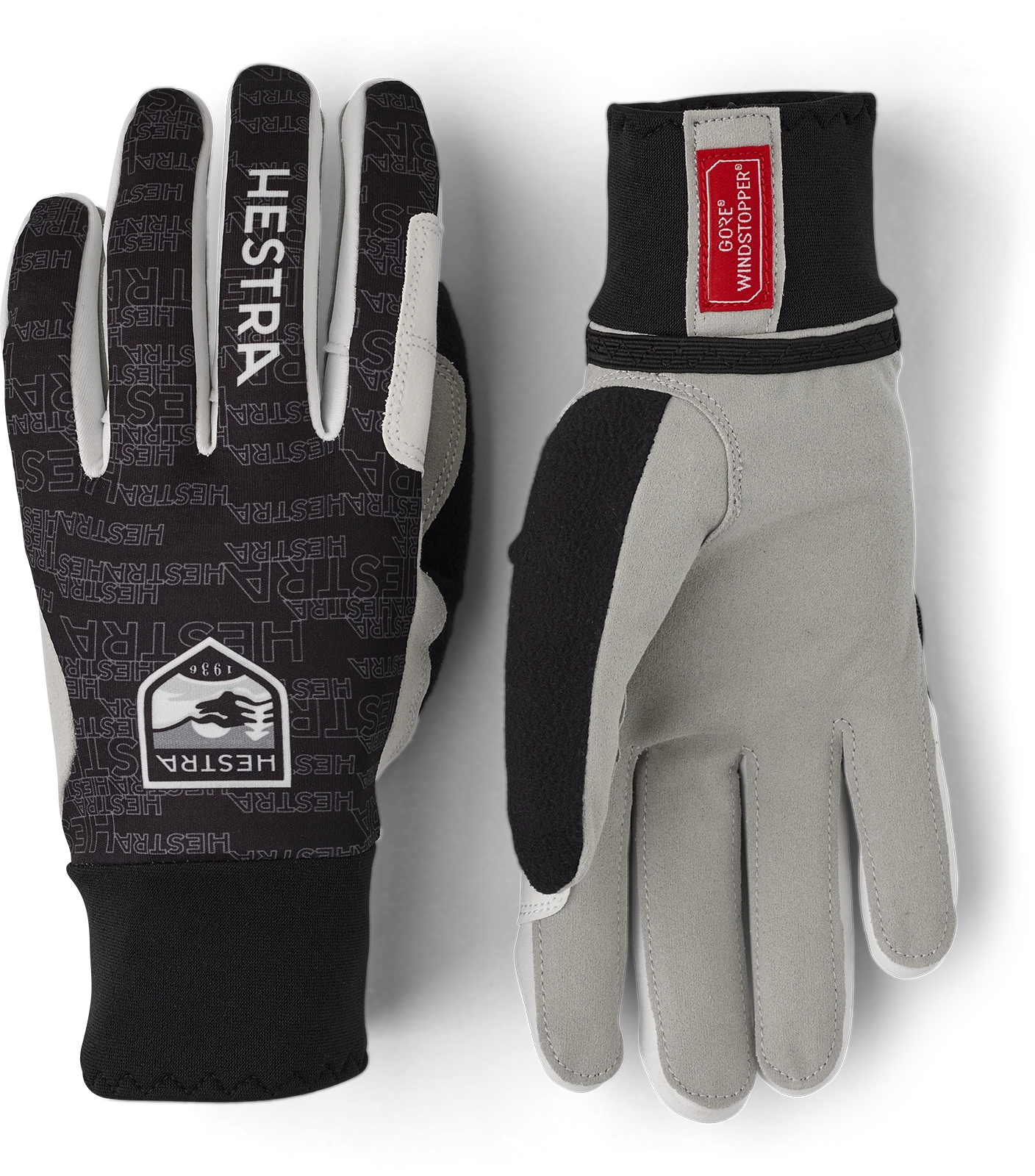 Hestra Windstopper Active Grip 5-finger - Black Print 1 Hestra Windstopper Active Grip 5-finger - Black Print